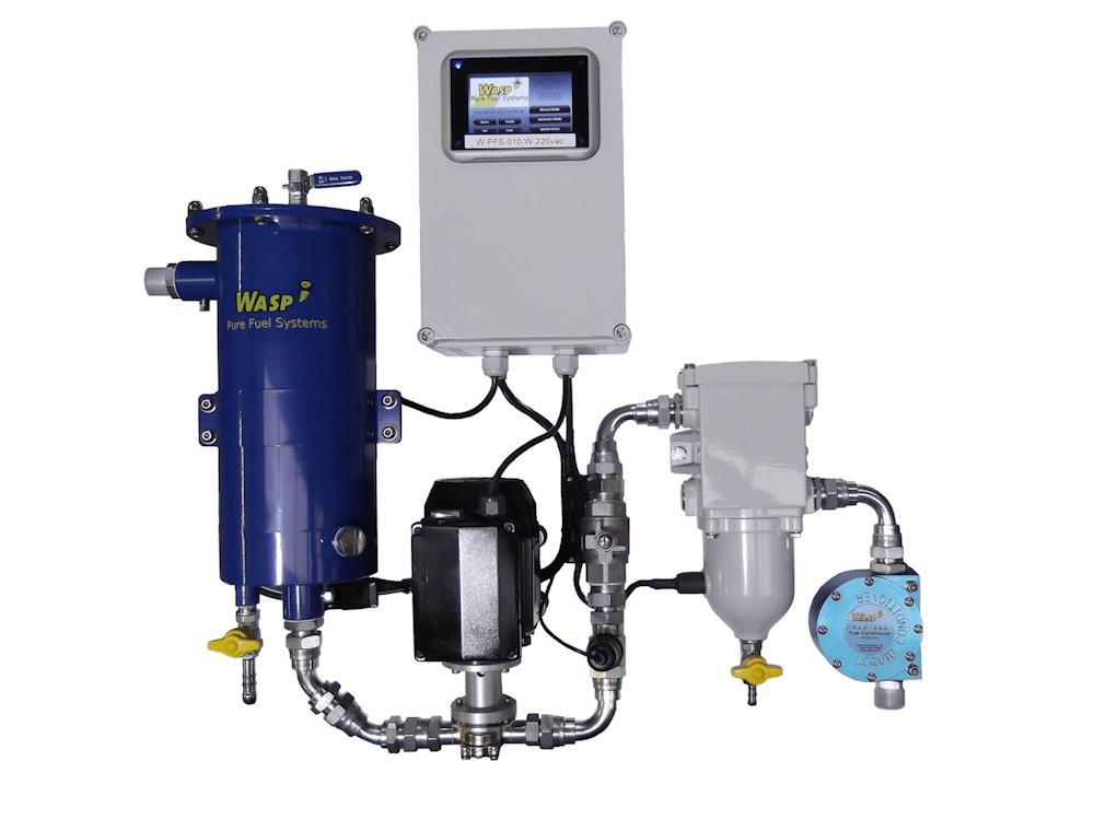 10 lit/min fuel polishing(10 lit/min fuel polishing system which removes particulate, bacteria, free and emulsified water. Complete with an interactive colour touch screen.)